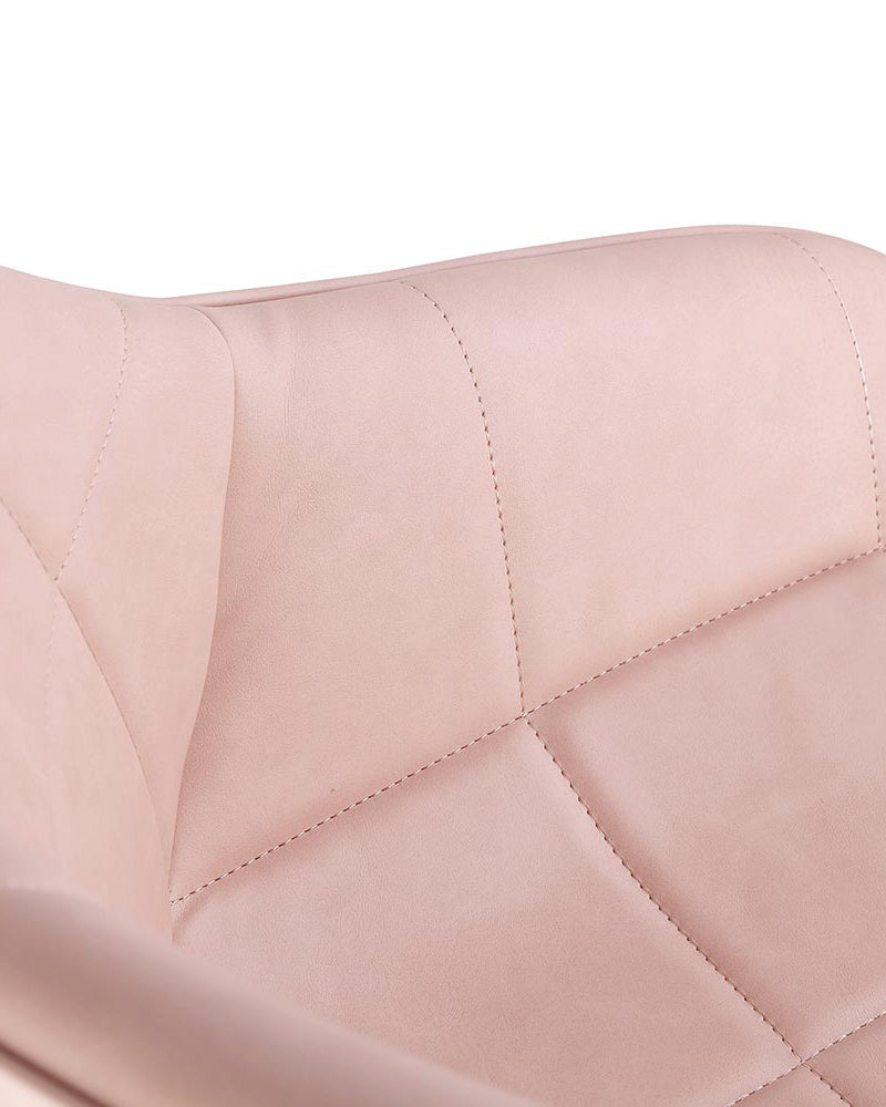 Rosie Blush - Lyserosa frisørstol - Sort kryssbase