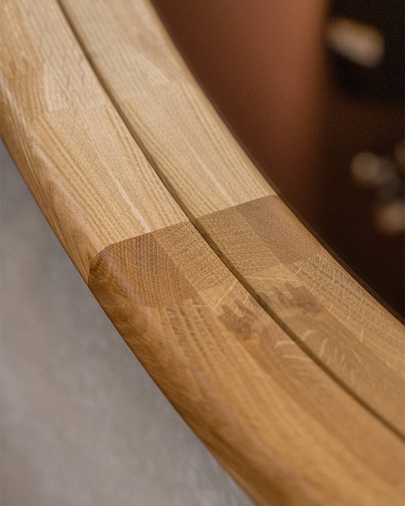 Linea Oak - ø100cm frisørspeil i eik