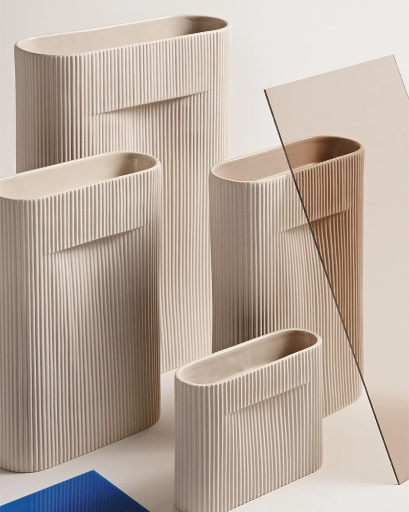 Ridge - Beige blomsterkrukke 48,5cm