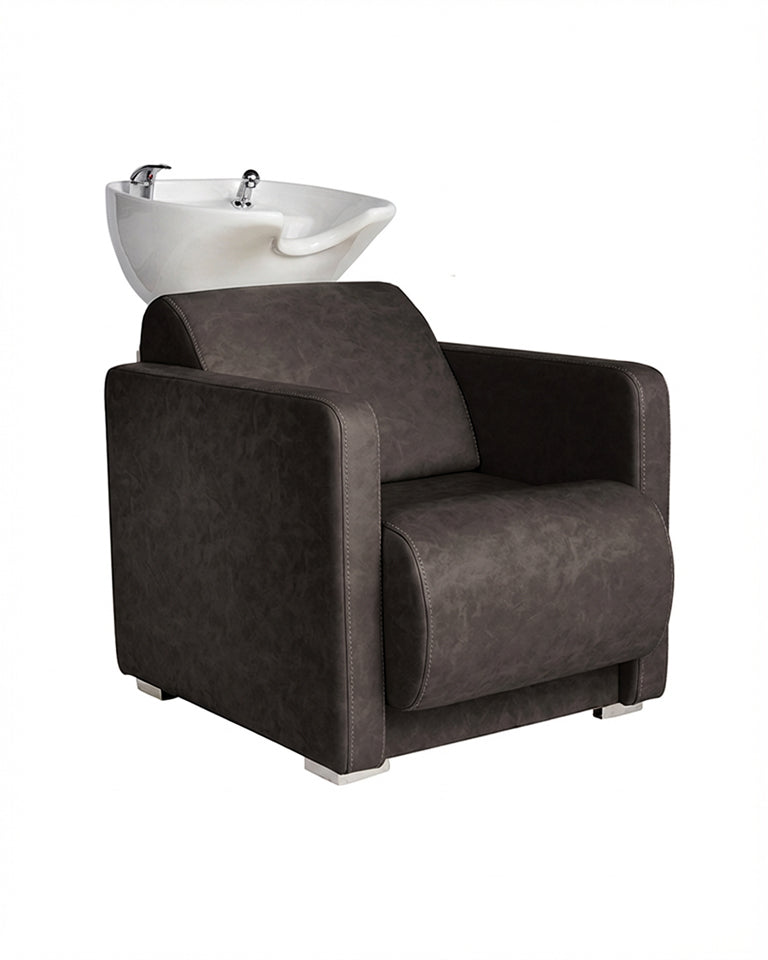 Club Texture black - Sort vaskestol med hvit kumme