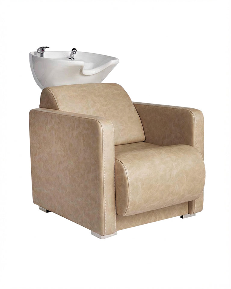 Club Sand - Beige vaskestol - Hvit kumme