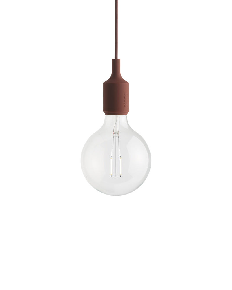 E27 LED - Mørkerød taklampe