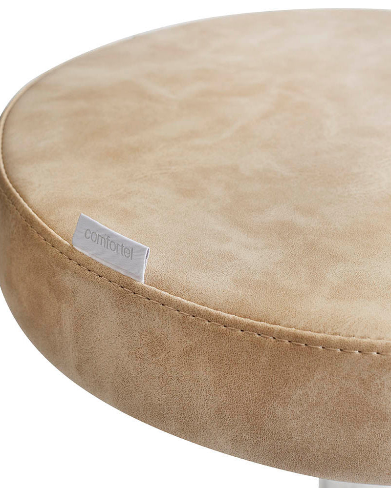Round Sand - Beige klippestol med krom kryssbase