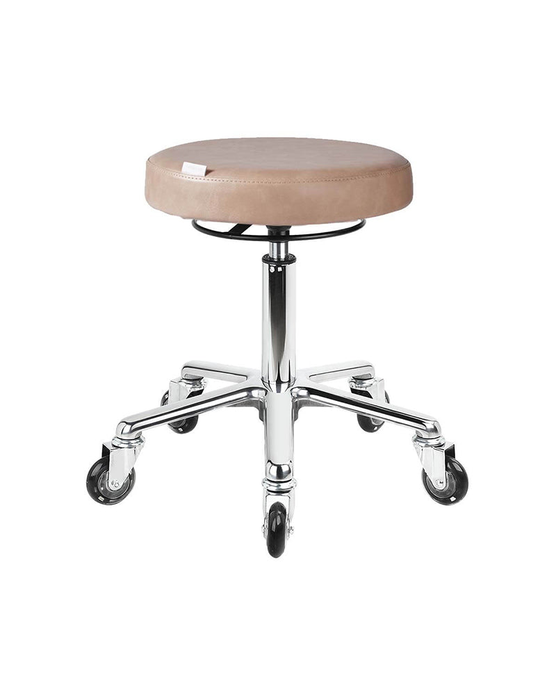 Round Blush - Rosa klippestol med krom kryssbase