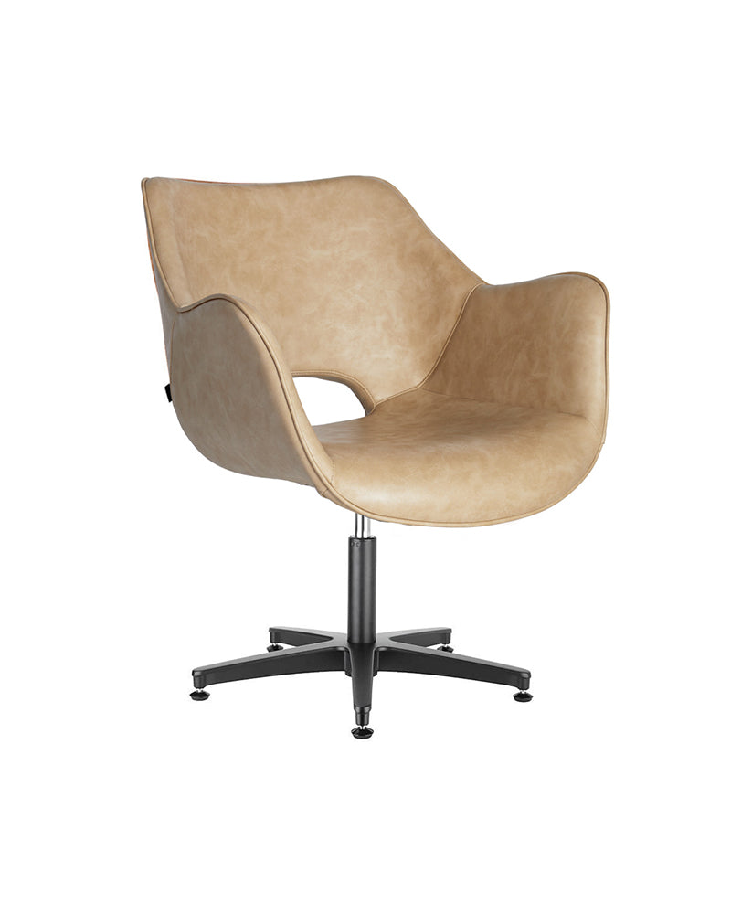 Chloe Sand - Beige ventestol - Sort kryssbase