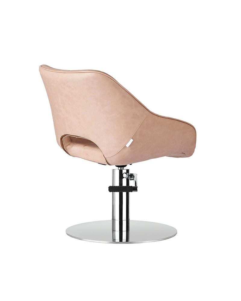 Rosie Blush - Rosa frisørstol - Krom rund base
