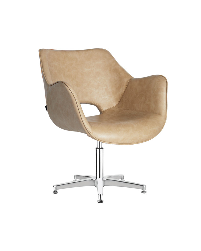 Chloe Sand - Beige ventestol - Krom kryssbase