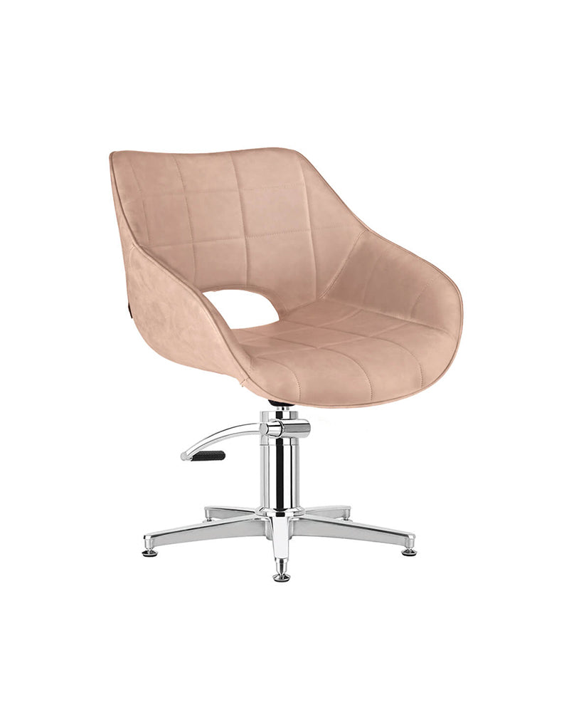 Rosie Blush - Rosa frisørstol - Krom kryssbase