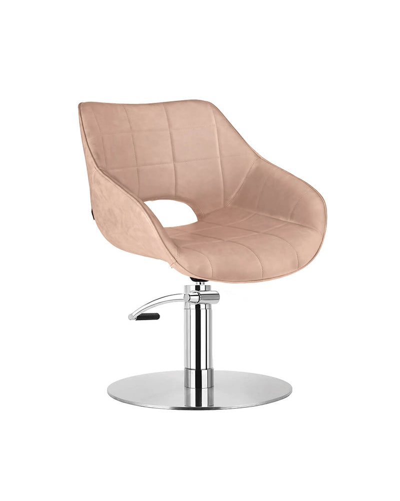 Rosie Blush - Rosa frisørstol - Krom rund base