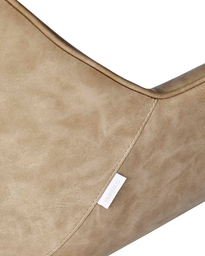Chloe Sand - Beige Frisørstol - Sort pumpe - Messing rund base