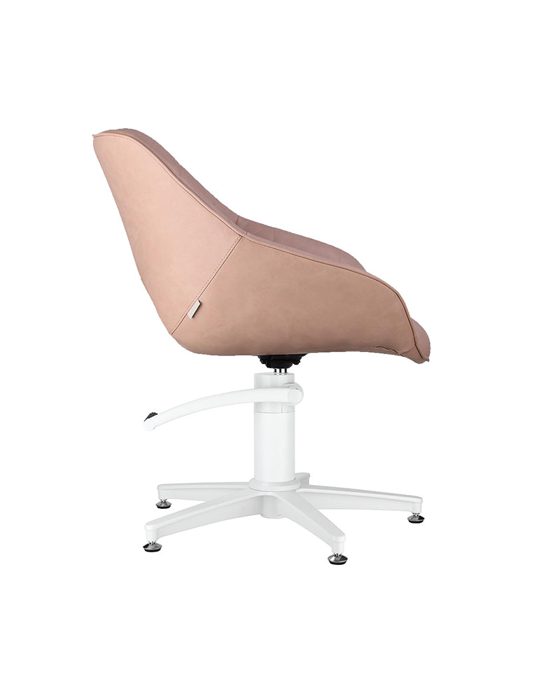 Rosie Blush - Rosa frisørstol - Hvit kryssbase
