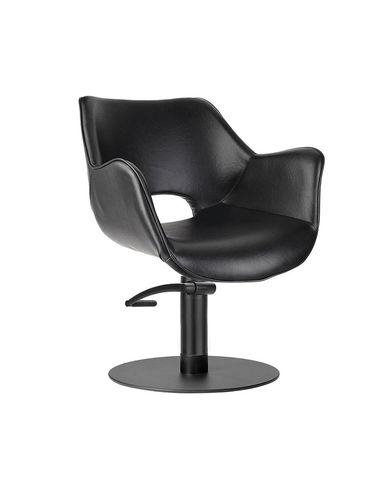 Chloe Black - Sort frisørstol - Sort rund base