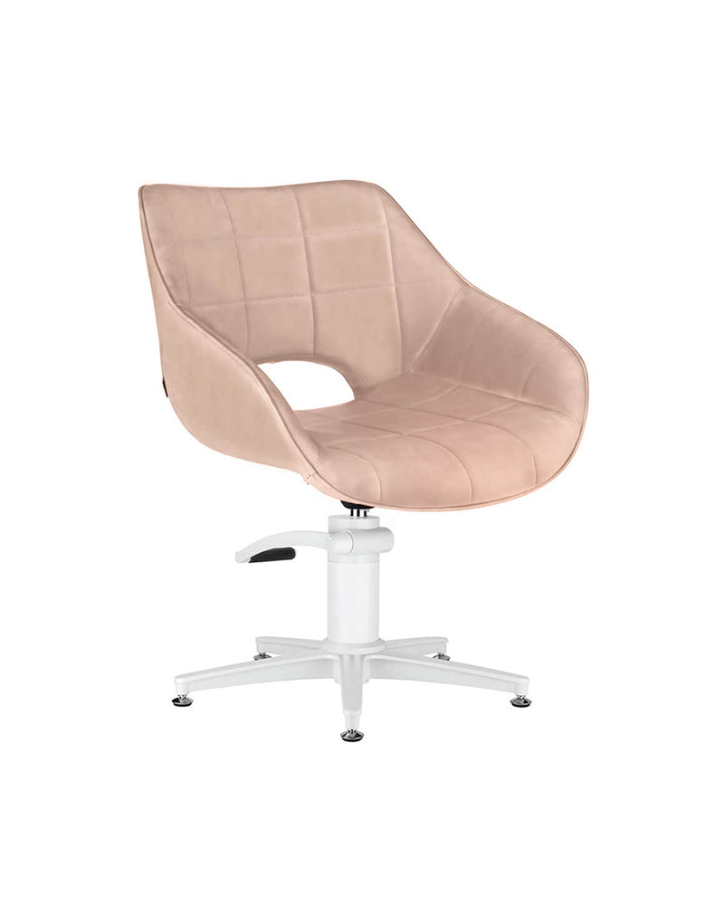 Rosie Blush - Rosa frisørstol - Hvit kryssbase