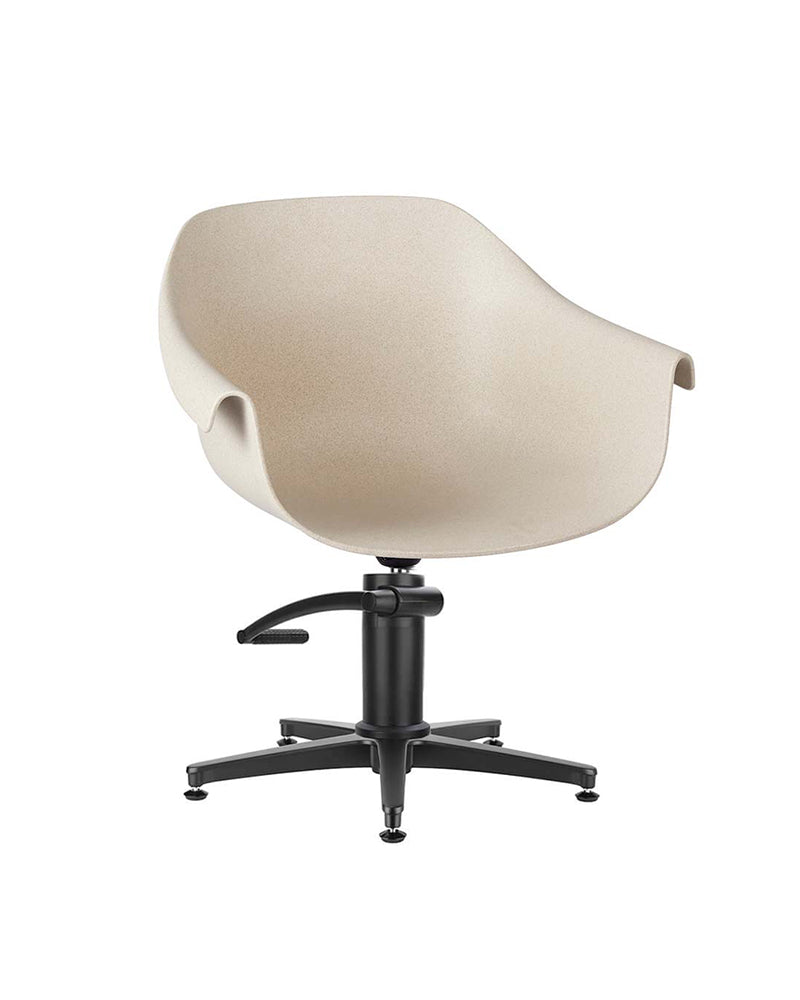 Eco - Beige frisørstol - Sort kryssbase