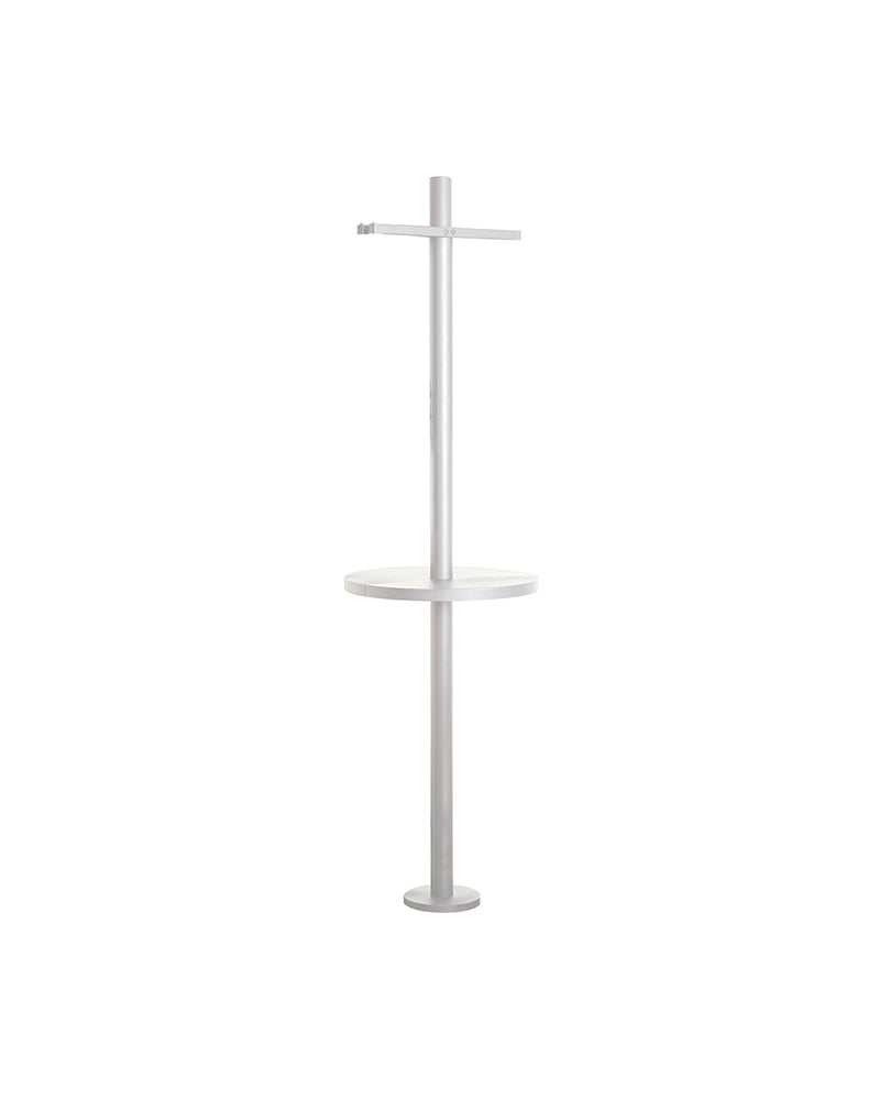 Pole joiner - Hvit stasjon med hylle og fothvilere