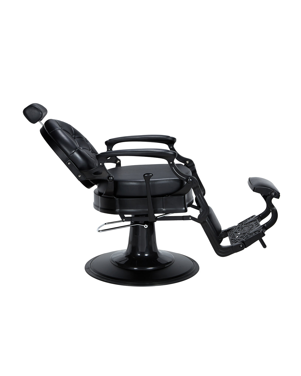Check - Sort barberstol med sort rund base