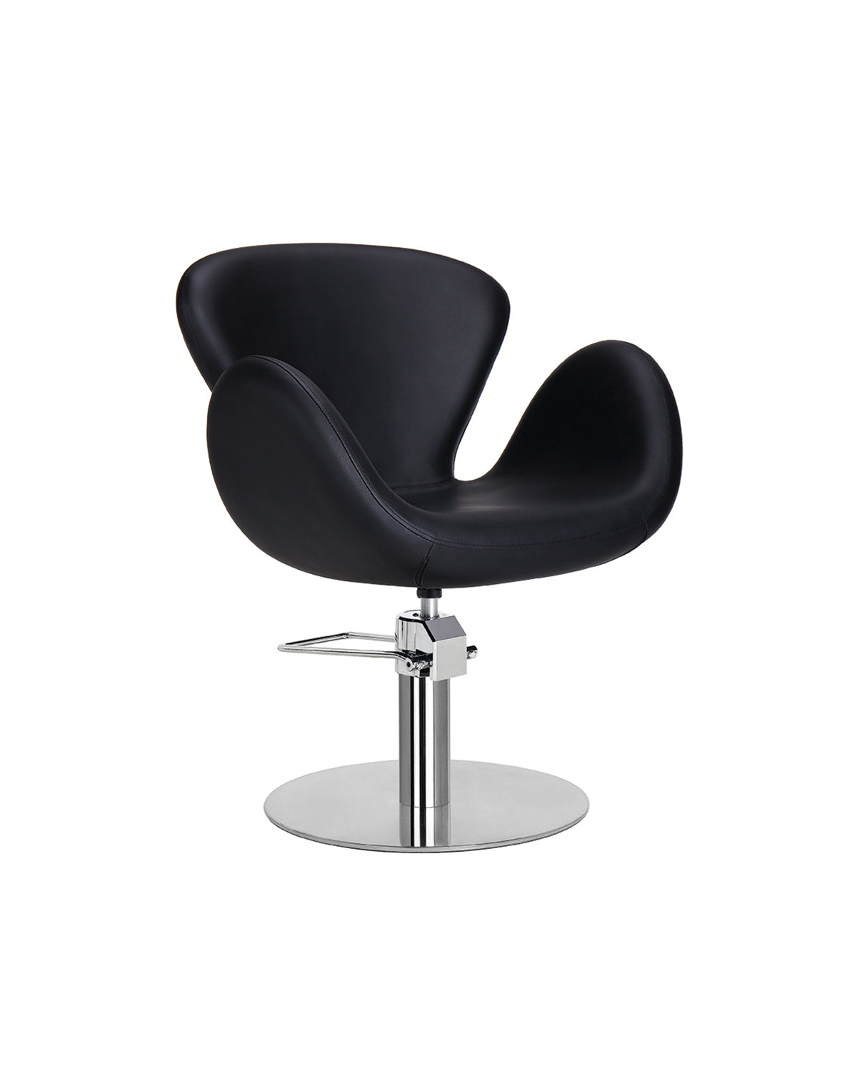 Chloe - Sort stylingstol med krom rund base
