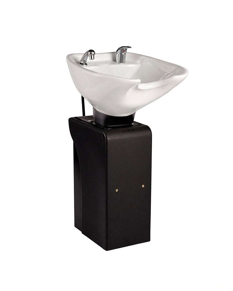 Basin Stand XL - Sort Søylevask - Hvit kumme