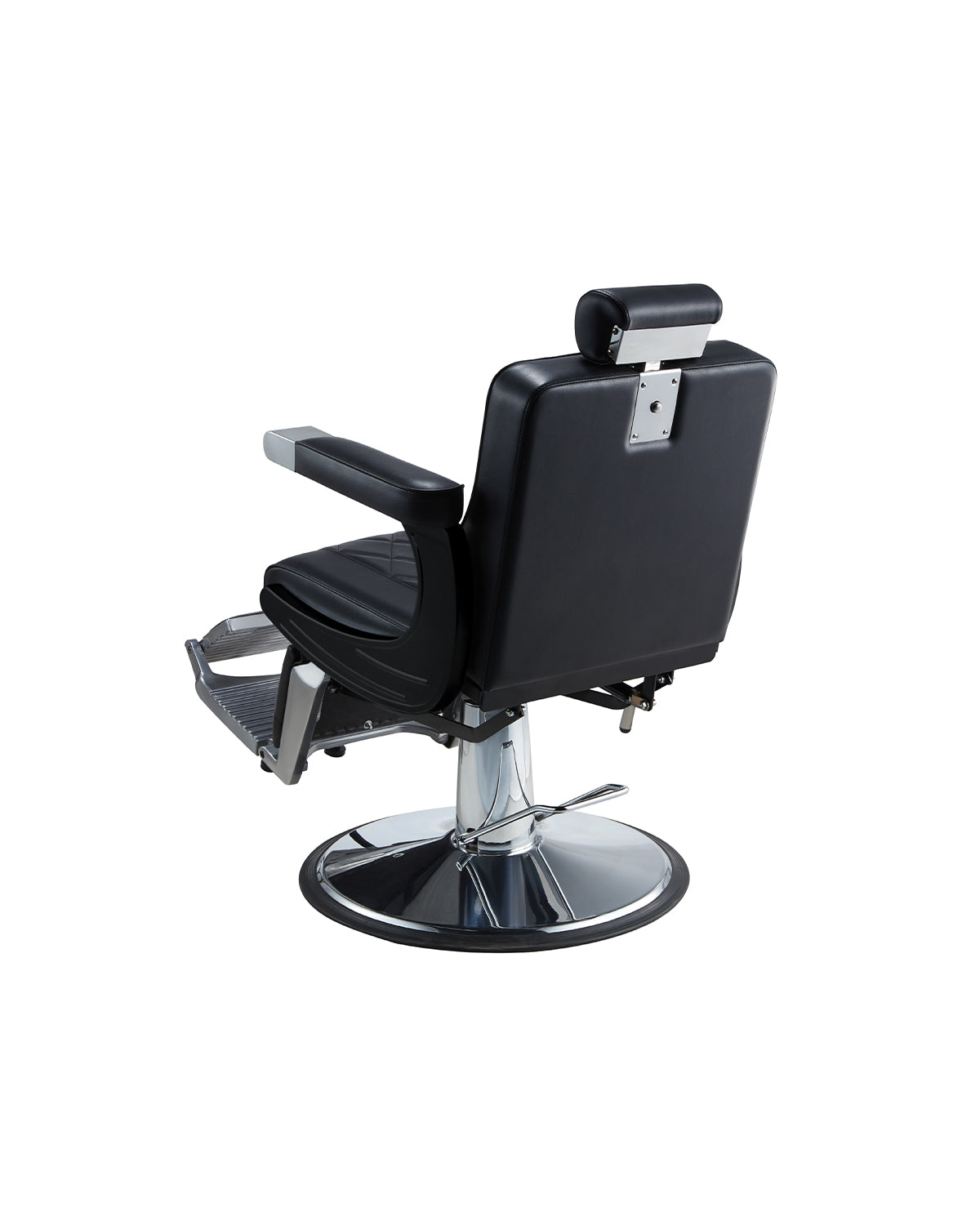Dave - Sort barberstol med krom rund base