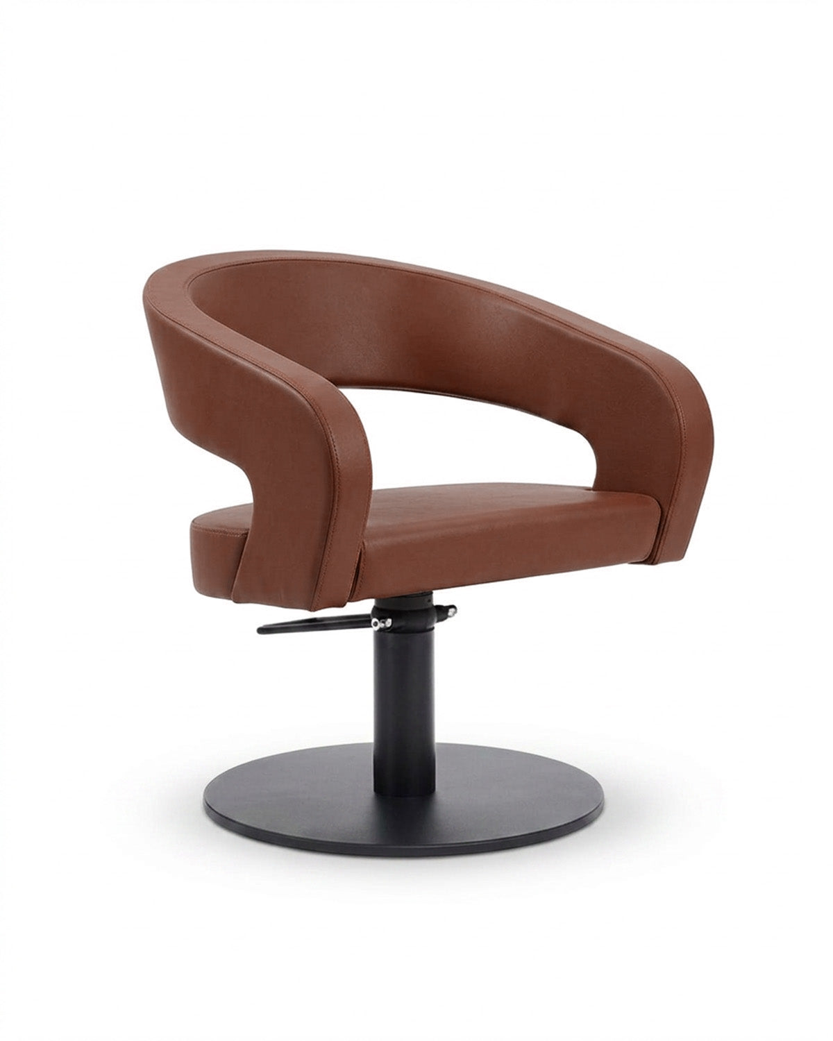 Greiner 50 - Brun stylingstol med sort rund base