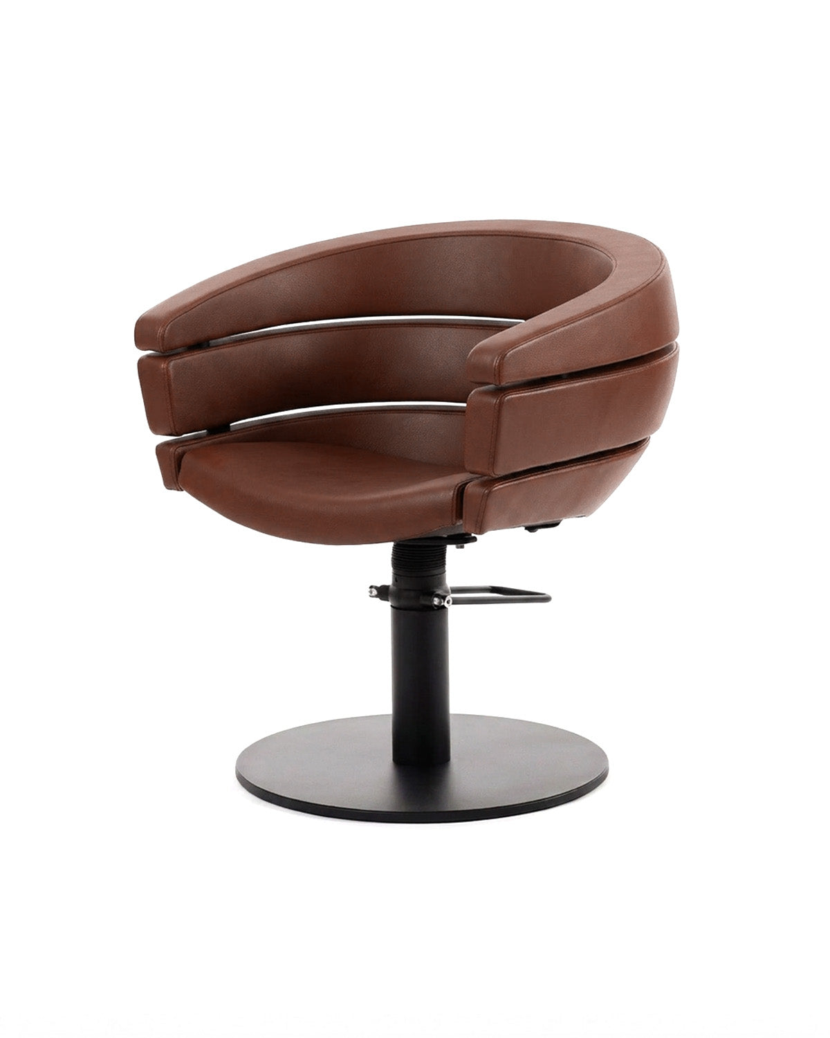 Greiner 55 - Brun stylingstol med sort rund base