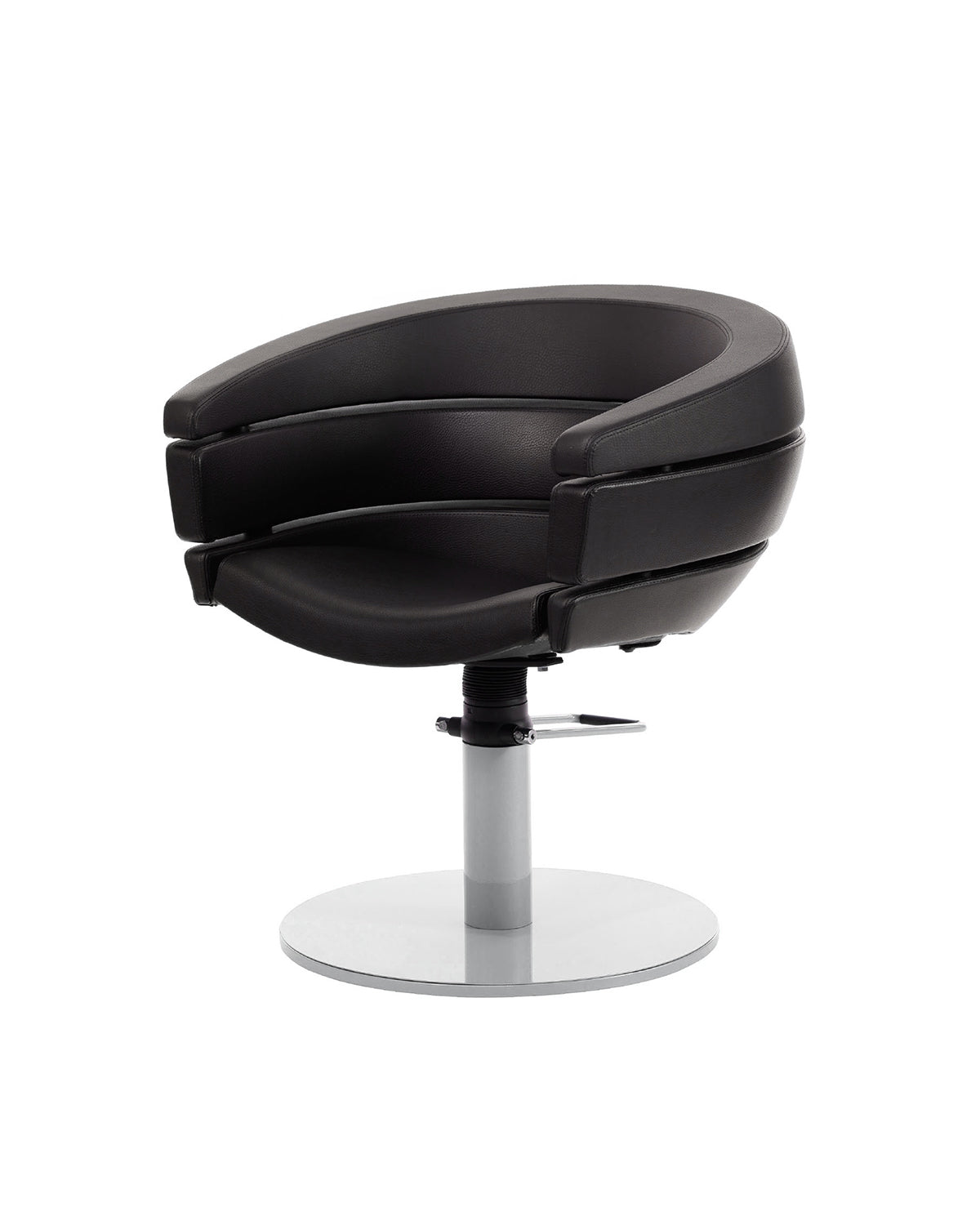 Greiner 55 - Sort stylingstol med krom rund base