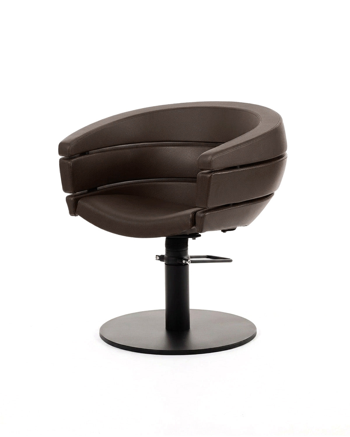 Greiner 55 - Brun stylingstol med sort rund base