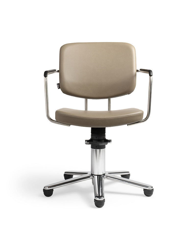 Gogo - Beige stylingstol med krom kryssbase