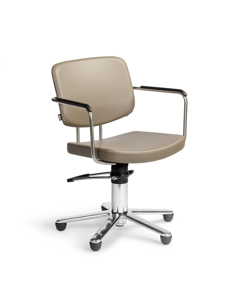 Gogo - Beige stylingstol med krom kryssbase