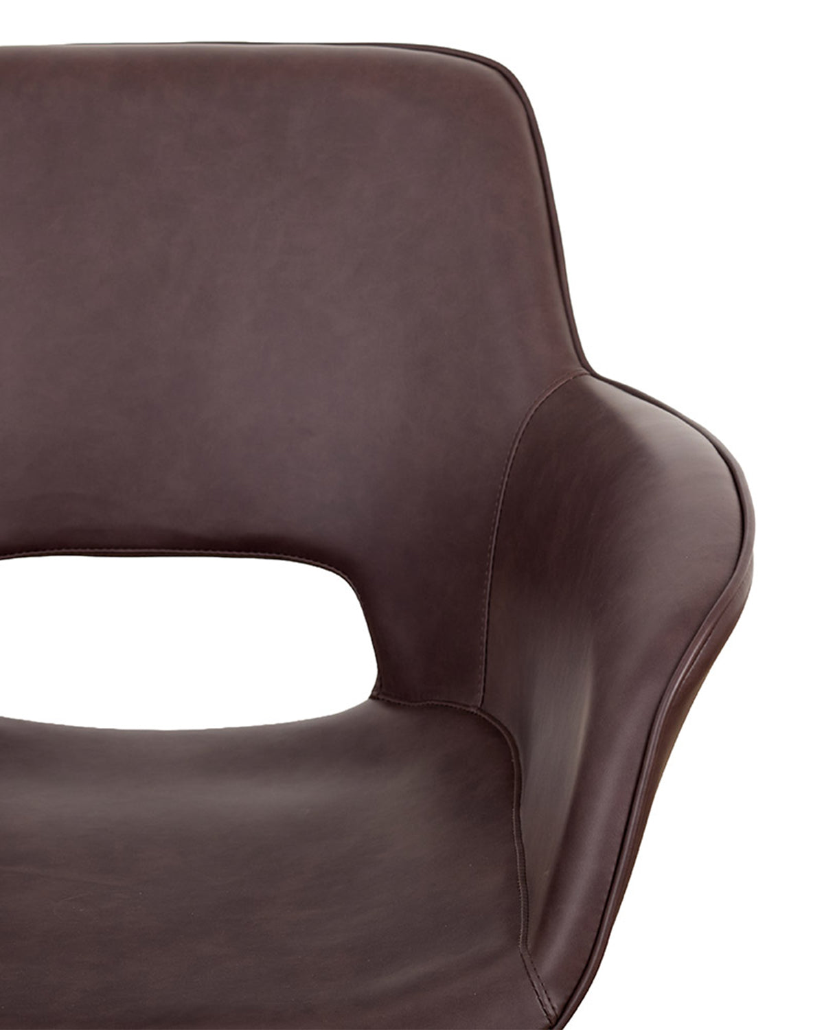 Milo Merlot - Brun stylingstol med sort rund base