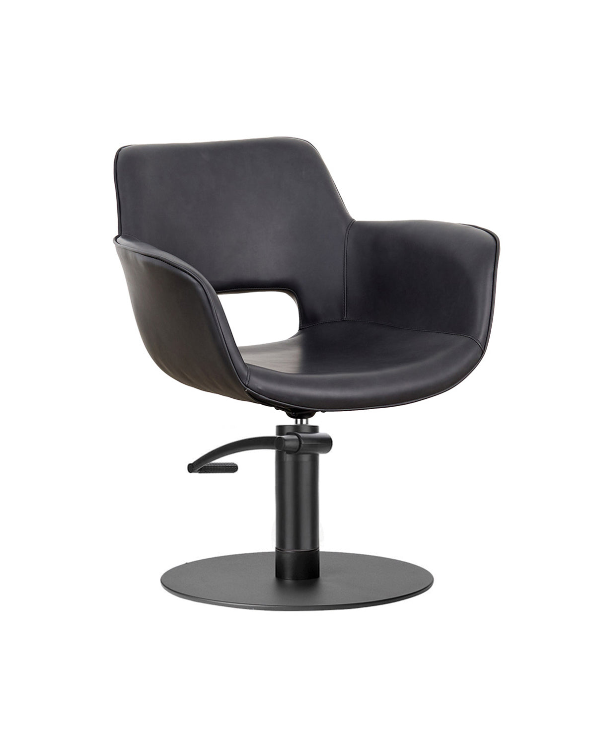 Milo Midnight - Grå stylingstol med sort rund base