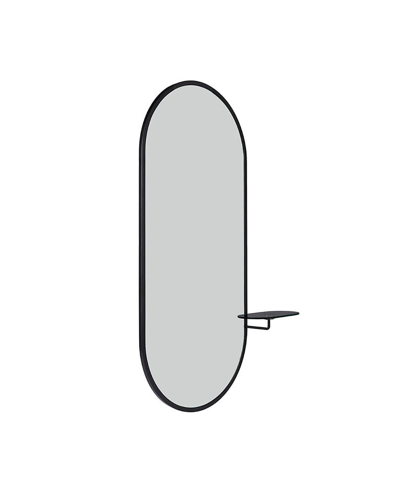 Onyx oval - Salongspeil - Sort glashylla