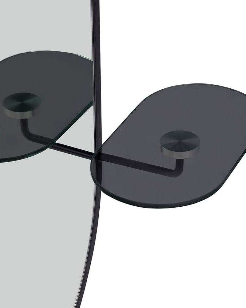 Onyx oval - Salongspeil - Sort glashylla