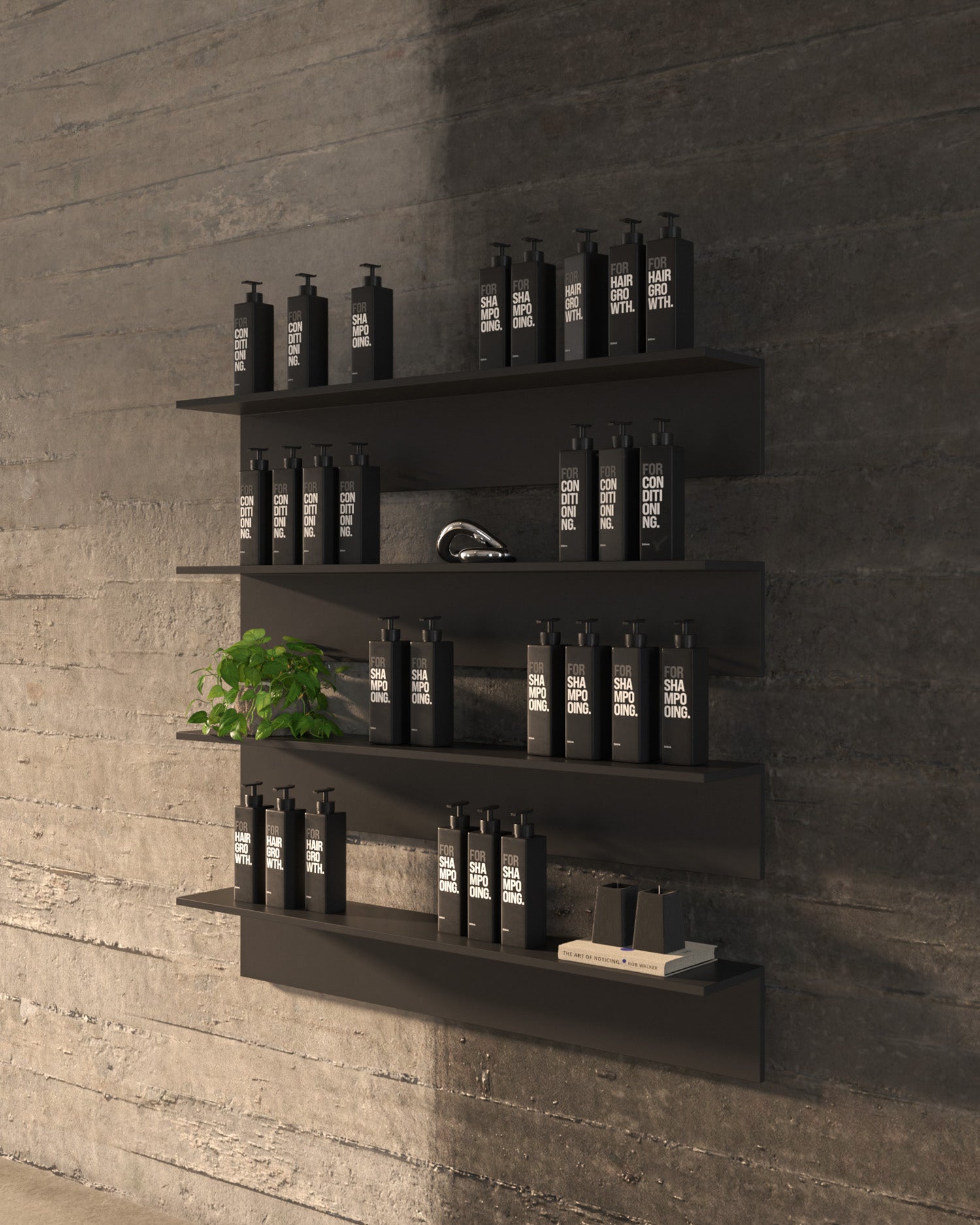 Display Black - 130 cm hylle i sort melamin
