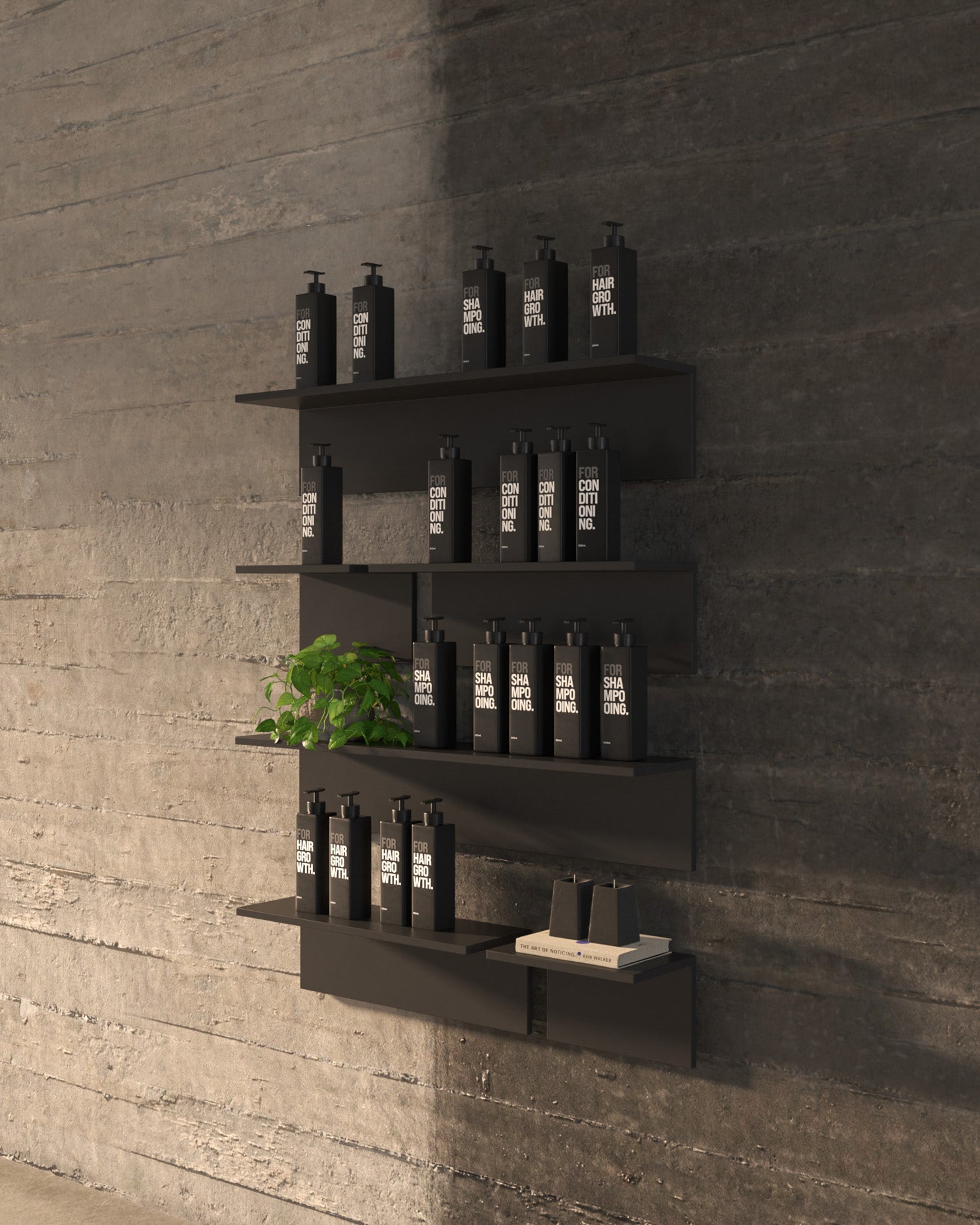 Display Black - 98 cm hylle i sort melamin