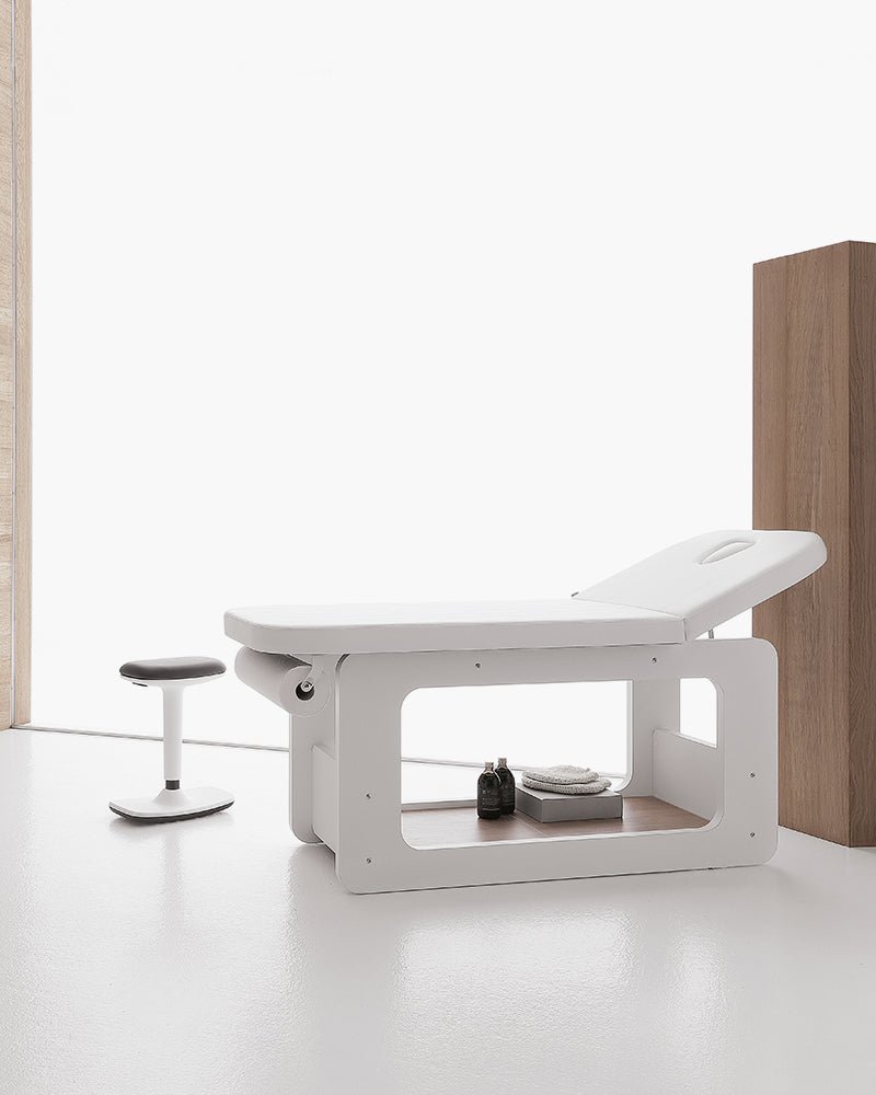 Creo - Hvit massasjebord - Eikemønster - Uten varme