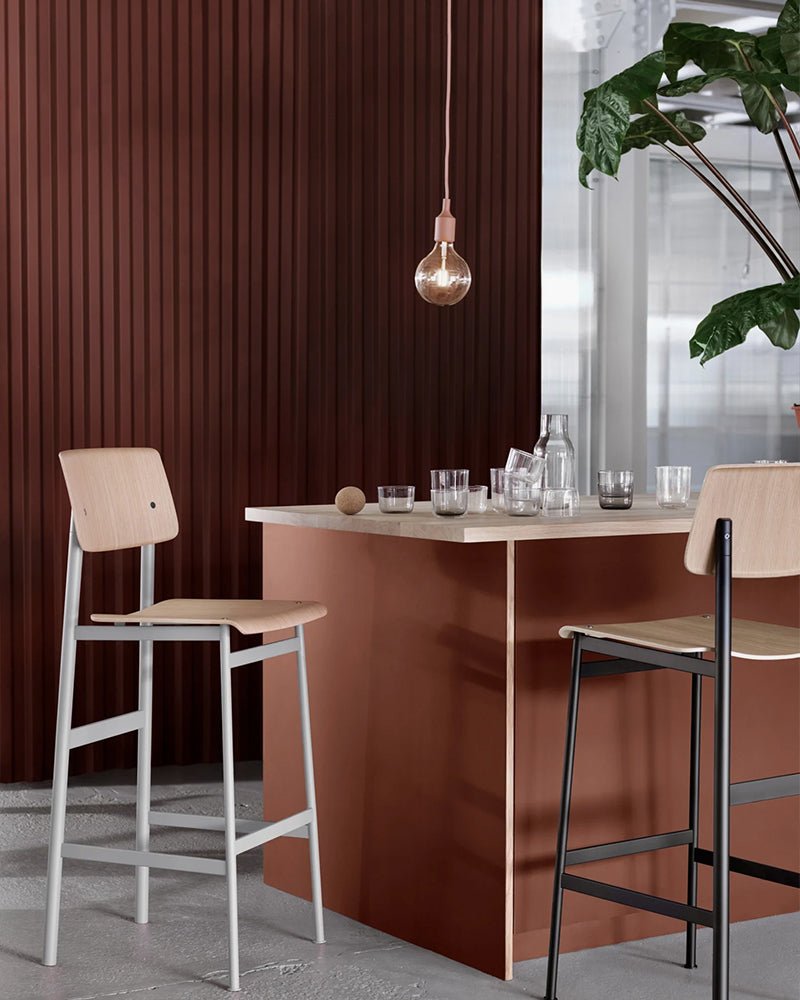 E27 LED - Mørkerød taklampe
