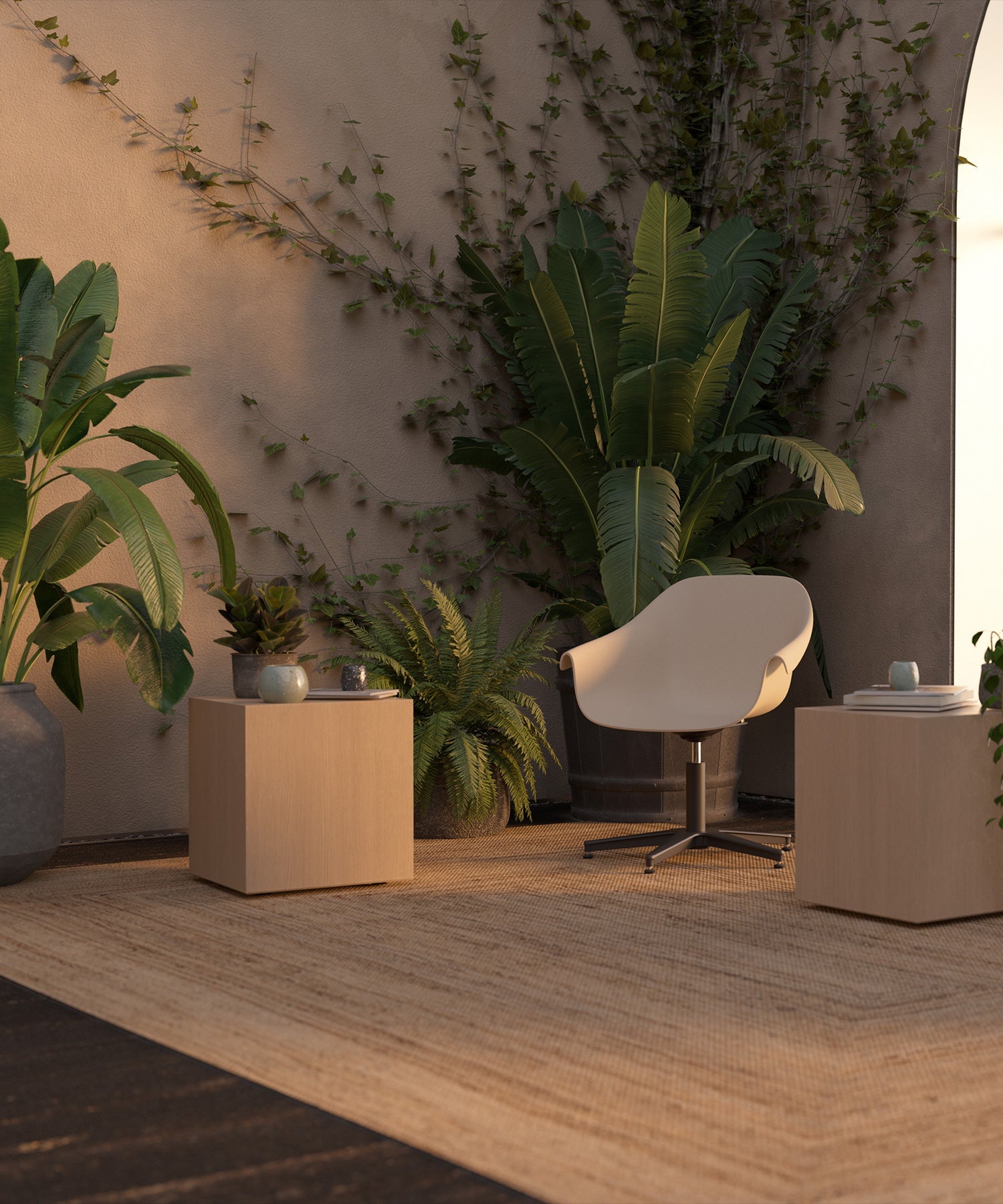 Eco - Beige ventestol - Sort kryssbase