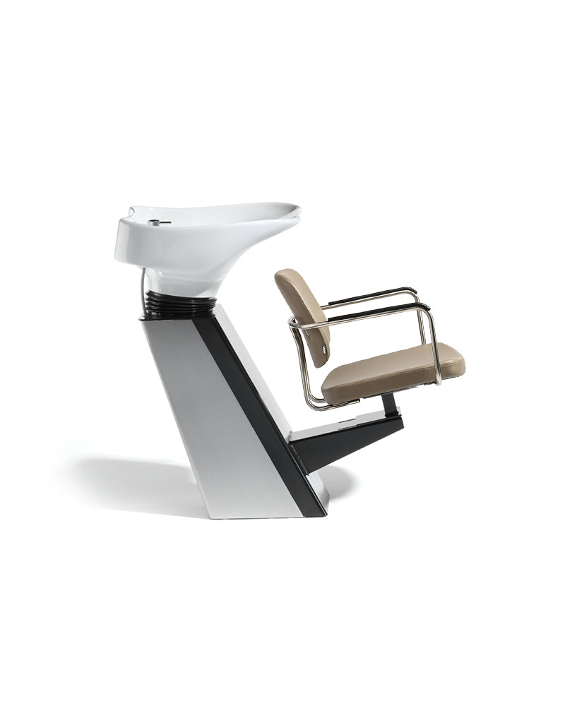 Gogo Aquaplus - Beige vaskestol med hvit vaskekumme